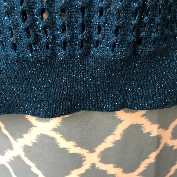 Express 3/4 Sleeve Metallic Tunic Sweater - Picture 6 of 8